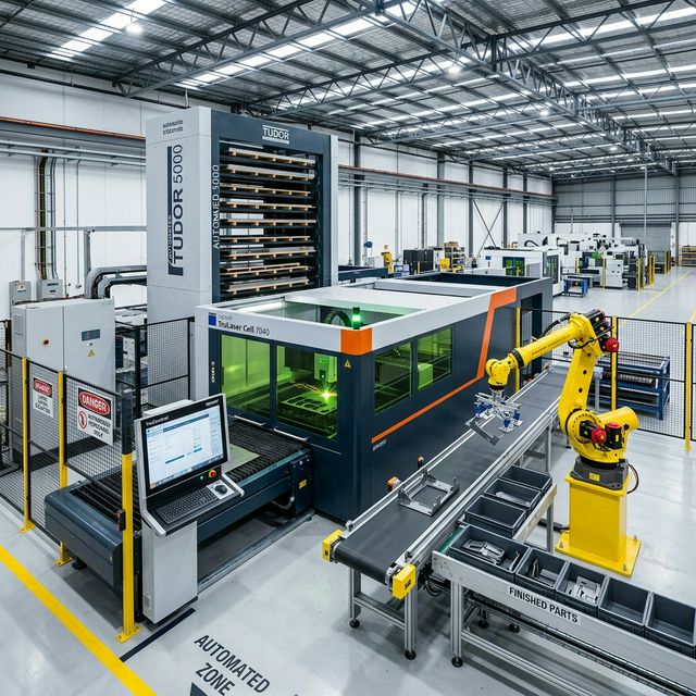 Automated 3D laser processing cell with robot integration
