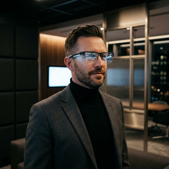 Professional wearing AR Smart Glasses